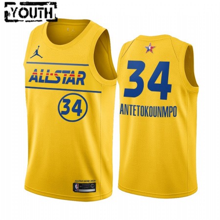 Camiseta Niños NBA Milwaukee Bucks Giannis Antetokounmpo 34 2021 All-Star Jordan Brand Gold Swingman